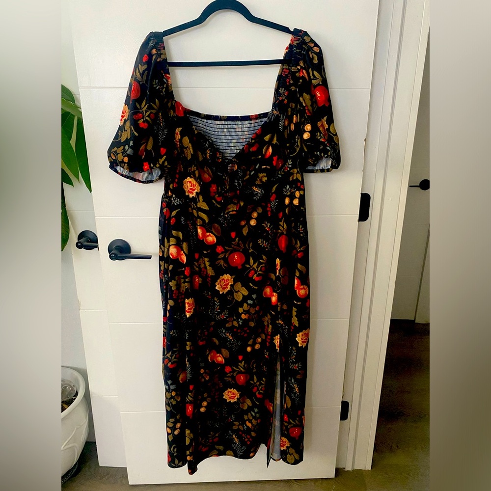 Fruit and Floral full length dress